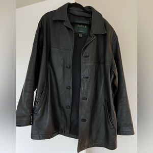 Danier Vintage Large Black Leather Jacket